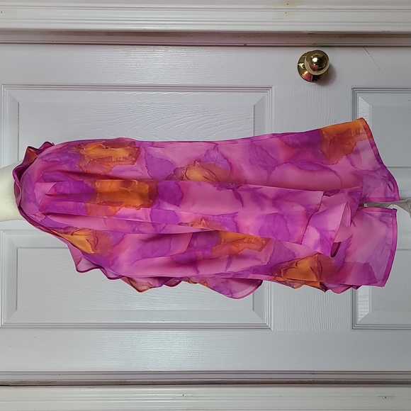 Kathy Che Ruffle Front Vibrant Color Blouse - Picture 9 of 13